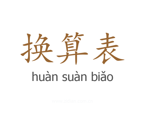 换算表