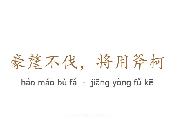 豪氂不伐，将用斧柯