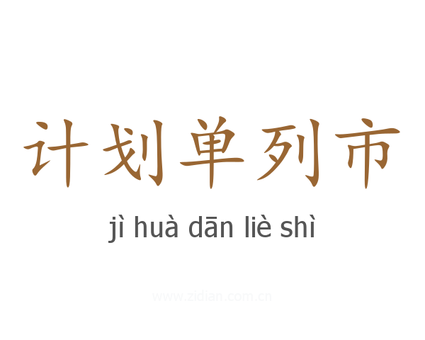 计划单列市
