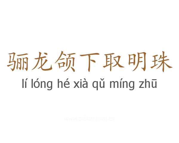 骊龙颌下取明珠