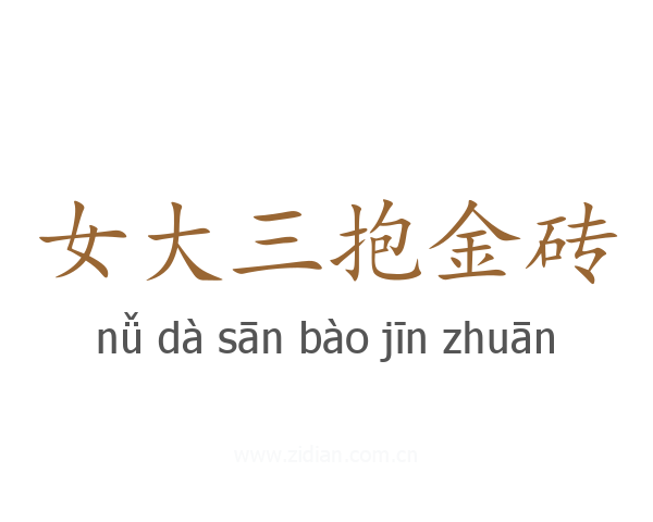 女大三抱金砖