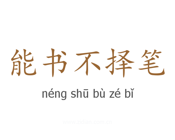 能书不择笔
