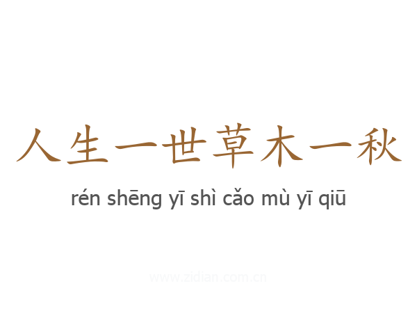 人生一世草木一秋