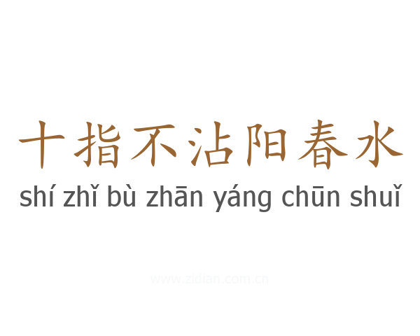 十指不沾阳春水