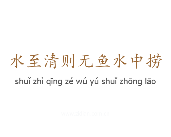 水至清则无鱼水中捞