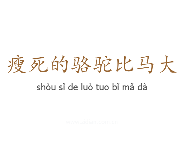 瘦死的骆驼比马大