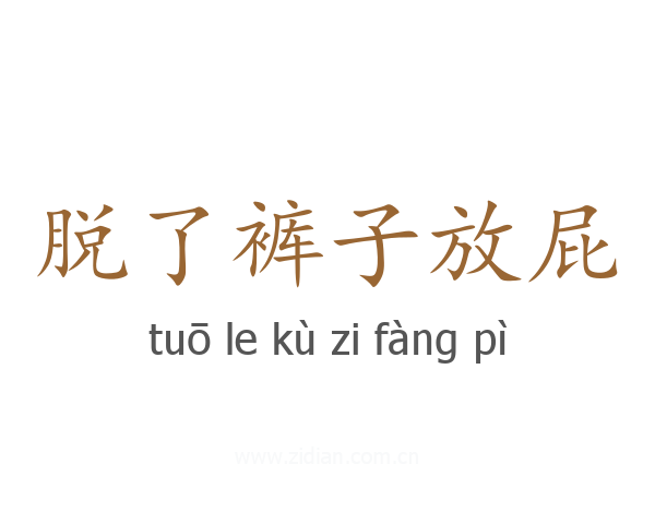 脱了裤子放屁