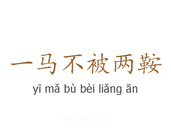 一马不被两鞍