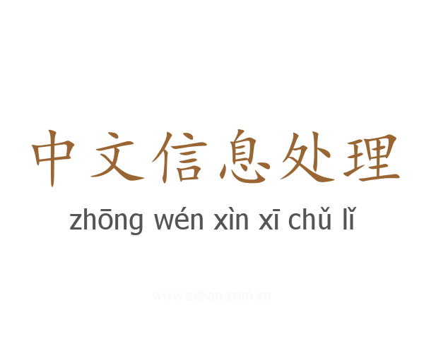 中文信息处理