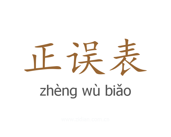 正误表