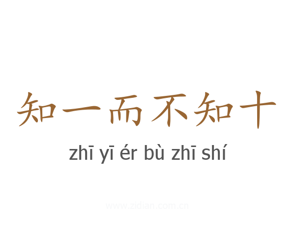 知一而不知十