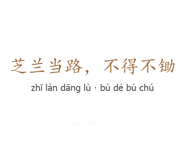 芝兰当路，不得不锄